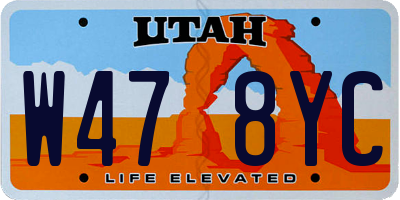 UT license plate W478YC