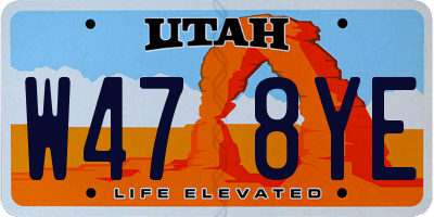UT license plate W478YE