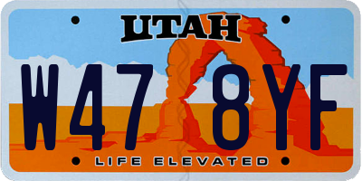 UT license plate W478YF