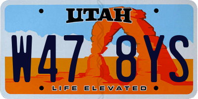 UT license plate W478YS