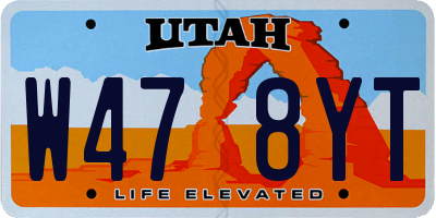UT license plate W478YT