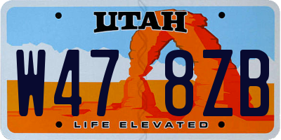 UT license plate W478ZB