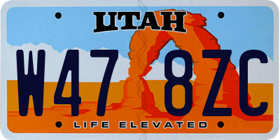 UT license plate W478ZC