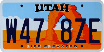 UT license plate W478ZE