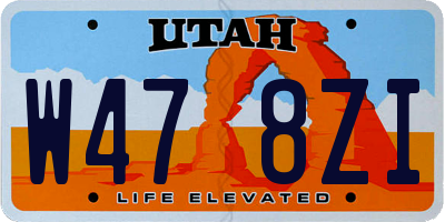 UT license plate W478ZI