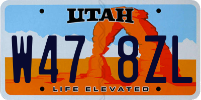UT license plate W478ZL