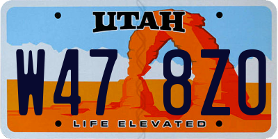 UT license plate W478ZO