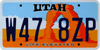 UT license plate W478ZP