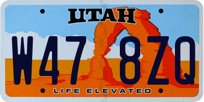 UT license plate W478ZQ