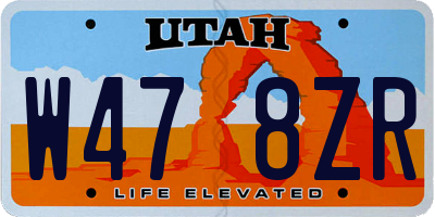 UT license plate W478ZR