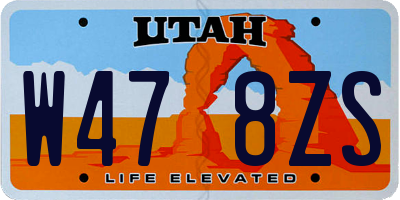 UT license plate W478ZS