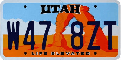 UT license plate W478ZT