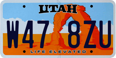 UT license plate W478ZU