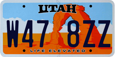 UT license plate W478ZZ