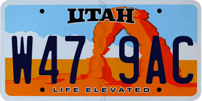 UT license plate W479AC