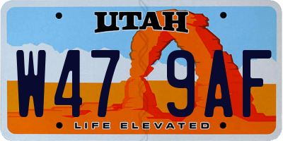 UT license plate W479AF