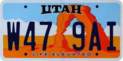UT license plate W479AI