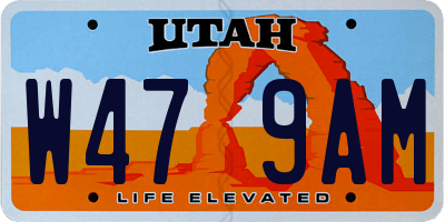 UT license plate W479AM