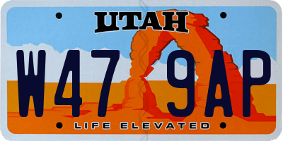 UT license plate W479AP