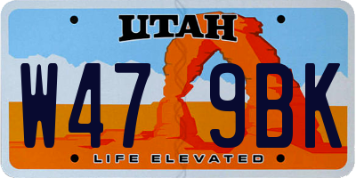 UT license plate W479BK