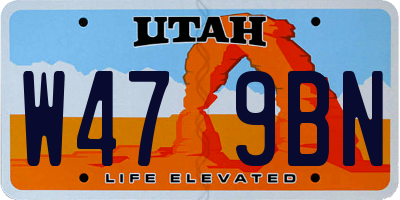 UT license plate W479BN
