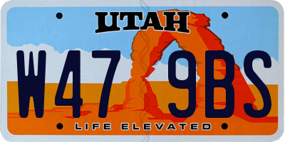 UT license plate W479BS
