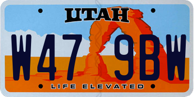 UT license plate W479BW