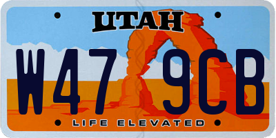 UT license plate W479CB