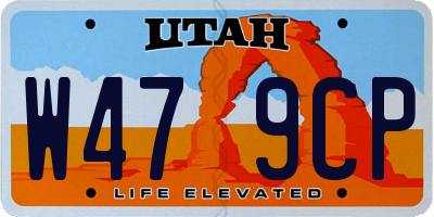UT license plate W479CP