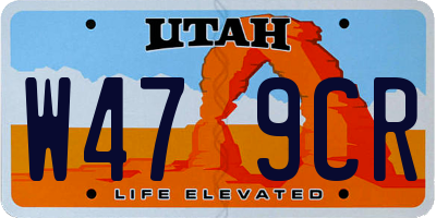 UT license plate W479CR