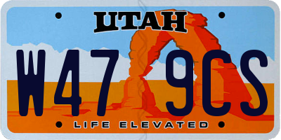 UT license plate W479CS
