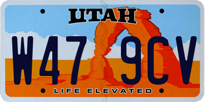 UT license plate W479CV