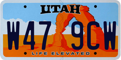 UT license plate W479CW
