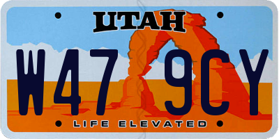 UT license plate W479CY