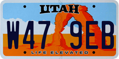UT license plate W479EB