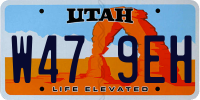 UT license plate W479EH