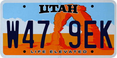 UT license plate W479EK