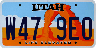 UT license plate W479EO