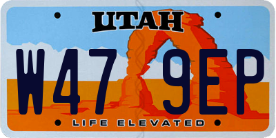 UT license plate W479EP
