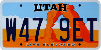 UT license plate W479ET