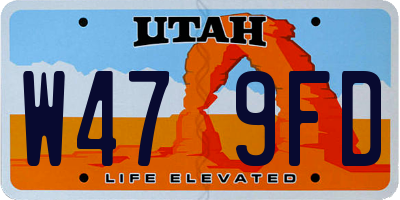UT license plate W479FD