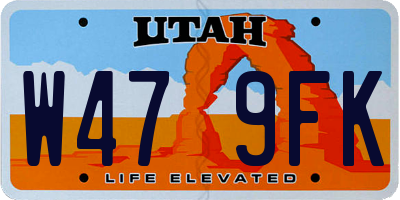 UT license plate W479FK