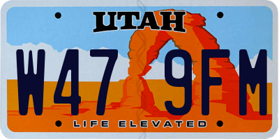 UT license plate W479FM