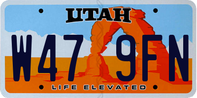UT license plate W479FN