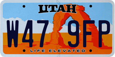 UT license plate W479FP