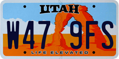 UT license plate W479FS