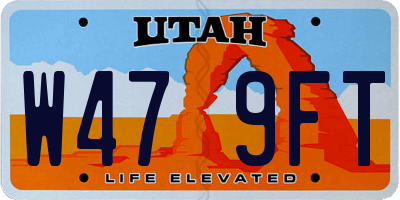 UT license plate W479FT