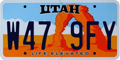 UT license plate W479FY