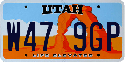 UT license plate W479GP