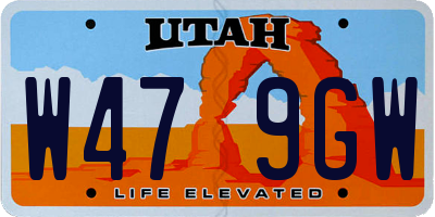 UT license plate W479GW